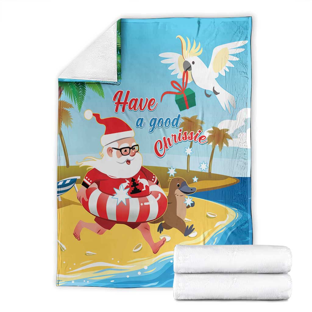 Australia Christmas In July Blanket Happy Santa Claus With Aussie Animals