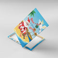 Australia Christmas In July Canvas Wall Art Happy Santa Claus With Aussie Animals