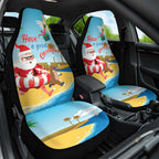 Australia Christmas In July Car Seat Cover Happy Santa Claus With Aussie Animals