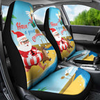 Australia Christmas In July Car Seat Cover Happy Santa Claus With Aussie Animals