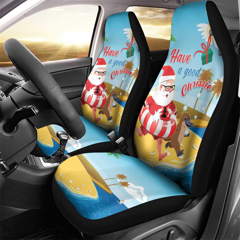 Australia Christmas In July Car Seat Cover Happy Santa Claus With Aussie Animals