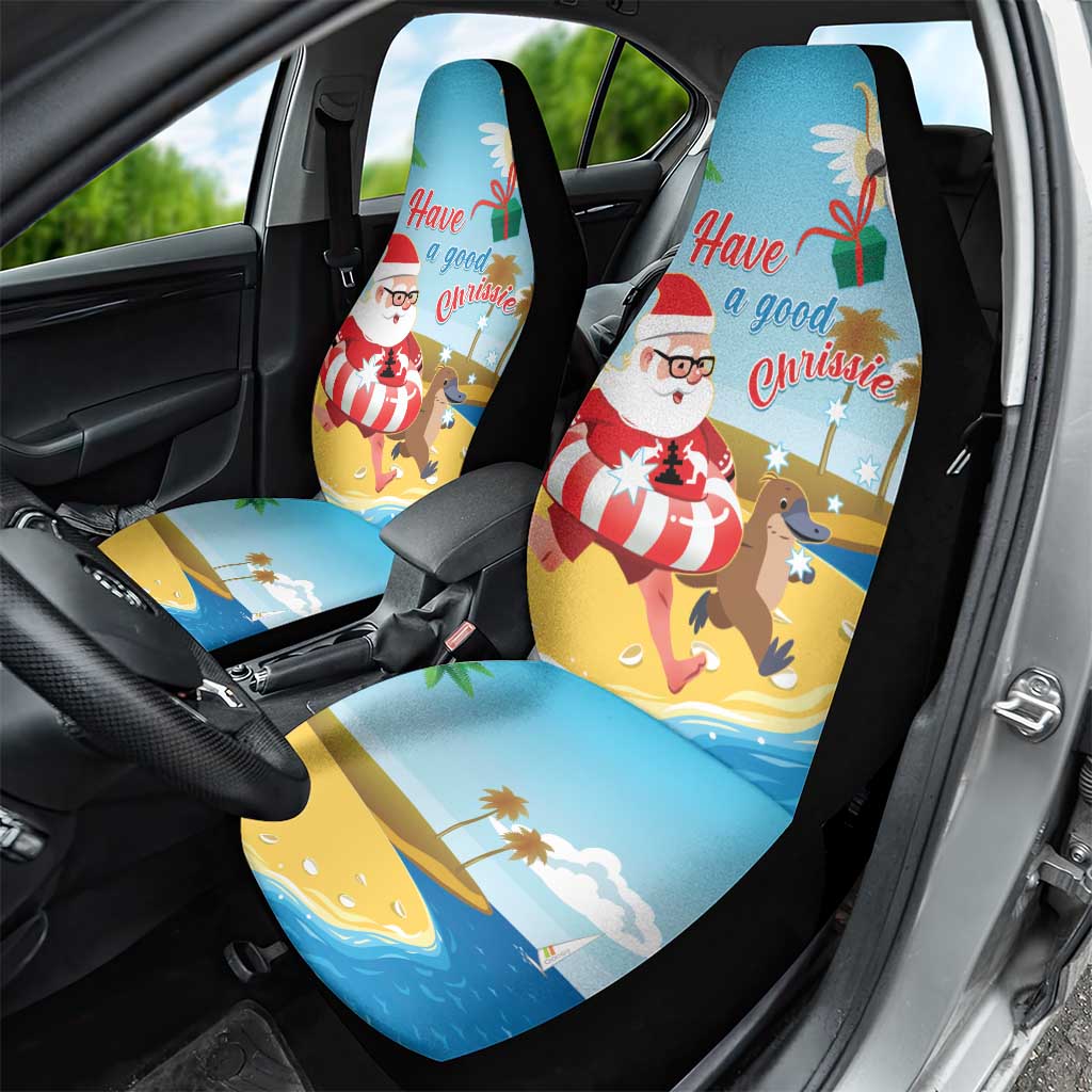Australia Christmas In July Car Seat Cover Happy Santa Claus With Aussie Animals