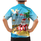 Australia Christmas In July Family Matching Mermaid Dress and Hawaiian Shirt Happy Santa Claus With Aussie Animals