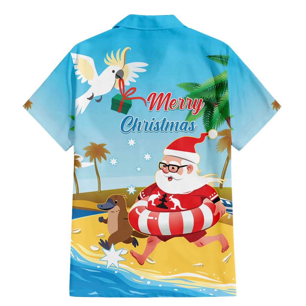 Australia Christmas In July Family Matching Mermaid Dress and Hawaiian Shirt Happy Santa Claus With Aussie Animals