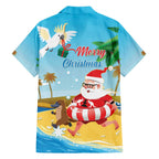 Australia Christmas In July Family Matching Off The Shoulder Long Sleeve Dress and Hawaiian Shirt Happy Santa Claus With Aussie Animals