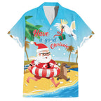 Australia Christmas In July Family Matching Puletasi and Hawaiian Shirt Happy Santa Claus With Aussie Animals