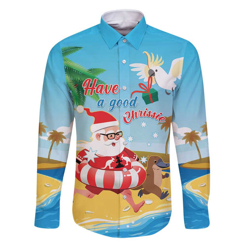 Australia Christmas In July Family Matching Summer Maxi Dress and Hawaiian Shirt Happy Santa Claus With Aussie Animals