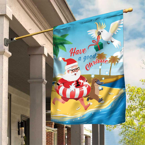 Australia Christmas In July Garden Flag Happy Santa Claus With Aussie Animals