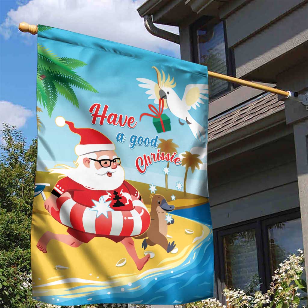 Australia Christmas In July Garden Flag Happy Santa Claus With Aussie Animals