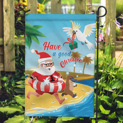 Australia Christmas In July Garden Flag Happy Santa Claus With Aussie Animals