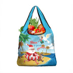 Australia Christmas In July Grocery Bag Happy Santa Claus With Aussie Animals