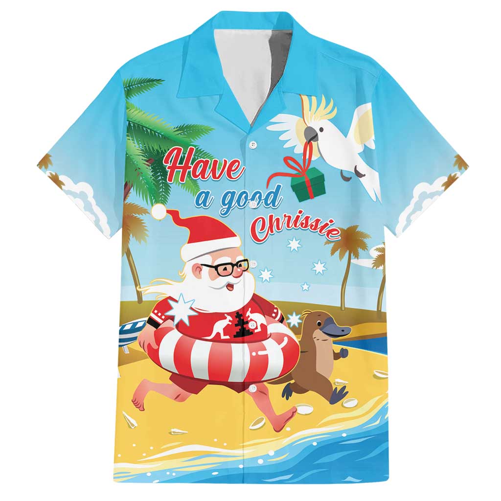 Australia Christmas In July Hawaiian Shirt Happy Santa Claus With Aussie Animals