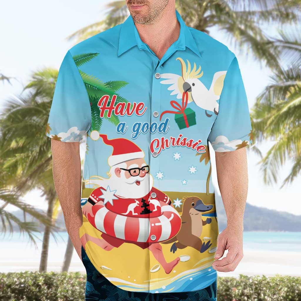 Australia Christmas In July Hawaiian Shirt Happy Santa Claus With Aussie Animals