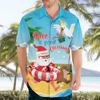 Australia Christmas In July Hawaiian Shirt Happy Santa Claus With Aussie Animals