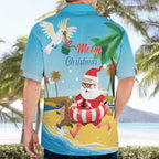 Australia Christmas In July Hawaiian Shirt Happy Santa Claus With Aussie Animals