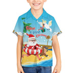 Australia Christmas In July Hawaiian Shirt Happy Santa Claus With Aussie Animals