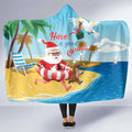 Australia Christmas In July Hooded Blanket Happy Santa Claus With Aussie Animals