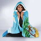 Australia Christmas In July Hooded Blanket Happy Santa Claus With Aussie Animals