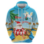 Australia Christmas In July Hoodie Happy Santa Claus With Aussie Animals