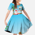 Australia Christmas In July Kid Short Sleeve Dress Happy Santa Claus With Aussie Animals
