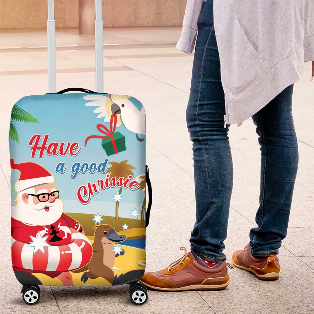 Australia Christmas In July Luggage Cover Happy Santa Claus With Aussie Animals
