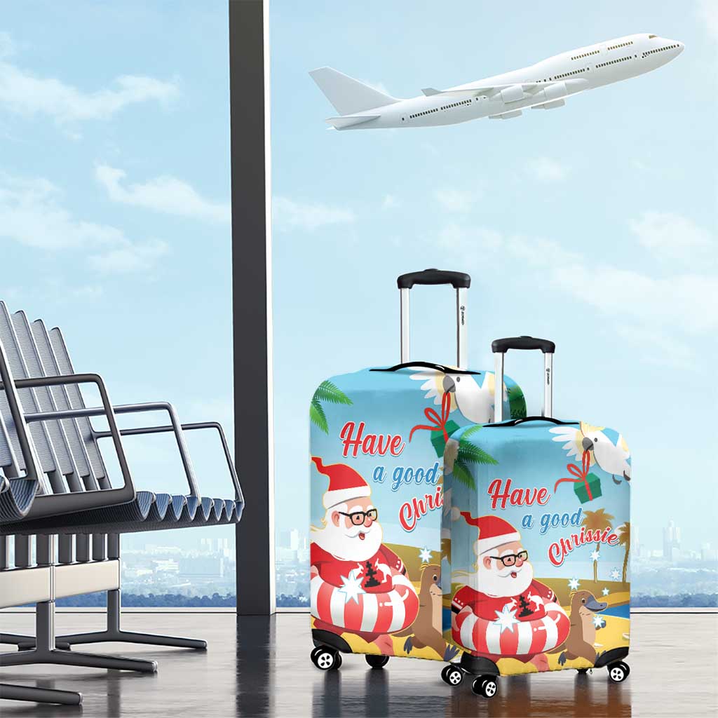 Australia Christmas In July Luggage Cover Happy Santa Claus With Aussie Animals
