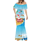 Australia Christmas In July Mermaid Dress Happy Santa Claus With Aussie Animals