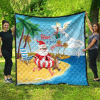 Australia Christmas In July Quilt Happy Santa Claus With Aussie Animals