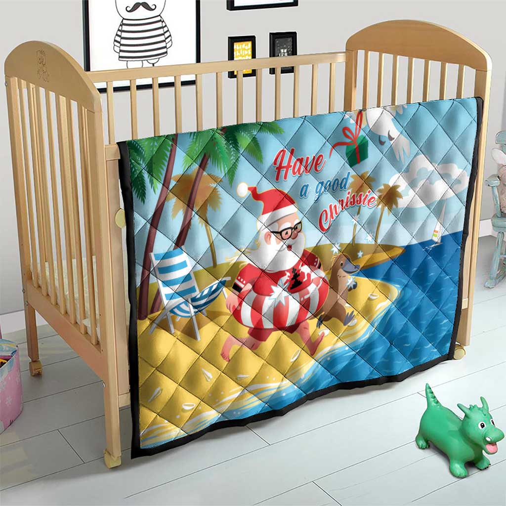 Australia Christmas In July Quilt Happy Santa Claus With Aussie Animals