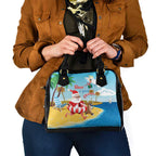 Australia Christmas In July Shoulder Handbag Happy Santa Claus With Aussie Animals