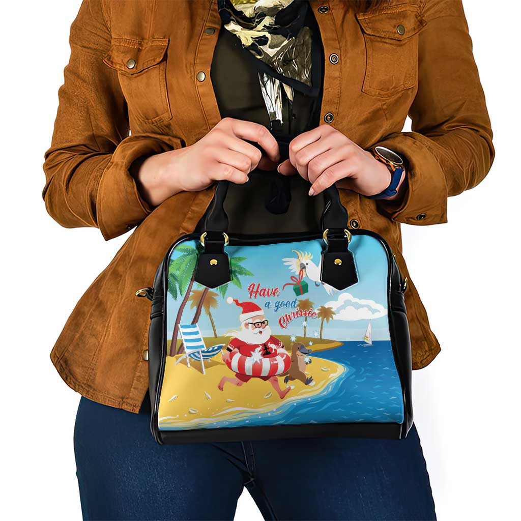 Australia Christmas In July Shoulder Handbag Happy Santa Claus With Aussie Animals