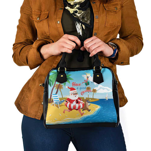 Australia Christmas In July Shoulder Handbag Happy Santa Claus With Aussie Animals