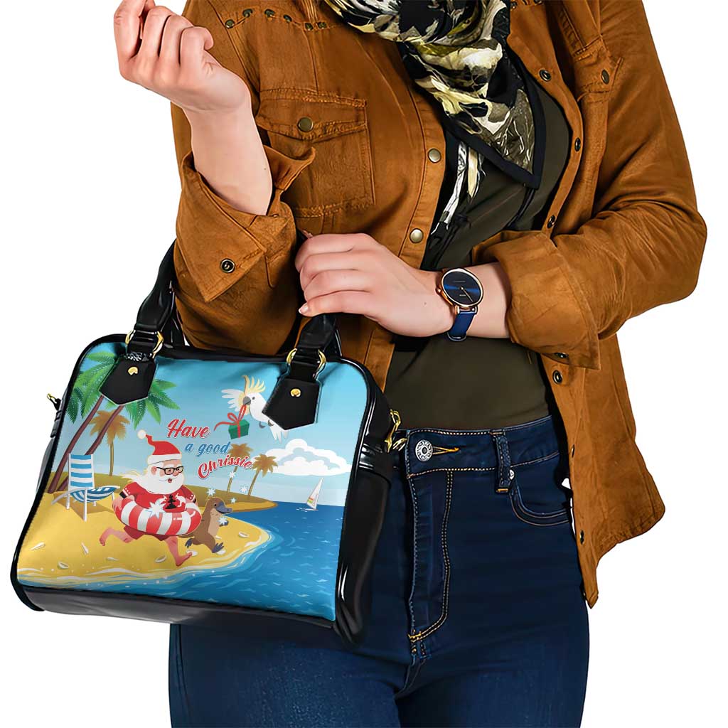 Australia Christmas In July Shoulder Handbag Happy Santa Claus With Aussie Animals