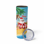 Australia Christmas In July Skinny Tumbler Happy Santa Claus With Aussie Animals