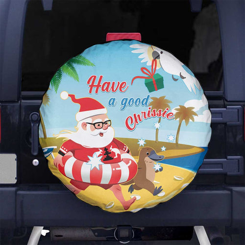 Australia Christmas In July Spare Tire Cover Happy Santa Claus With Aussie Animals