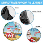 Australia Christmas In July Spare Tire Cover Happy Santa Claus With Aussie Animals
