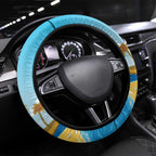 Australia Christmas In July Steering Wheel Cover Happy Santa Claus With Aussie Animals