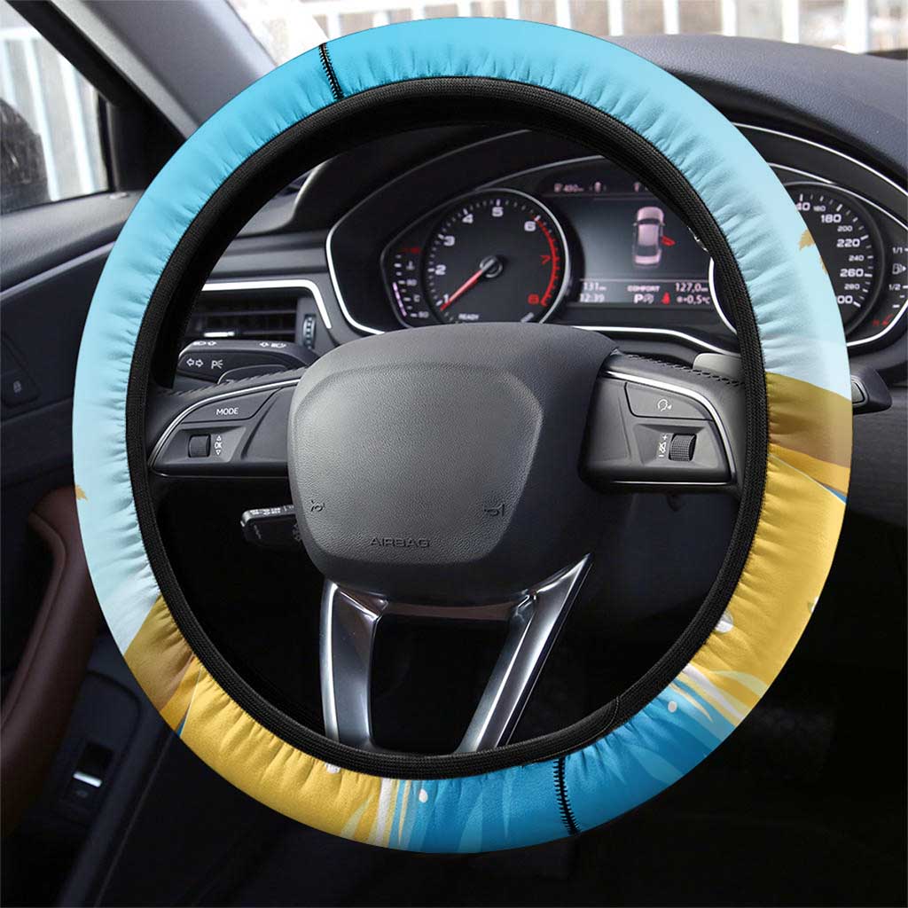 Australia Christmas In July Steering Wheel Cover Happy Santa Claus With Aussie Animals