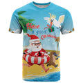 Australia Christmas In July T Shirt Happy Santa Claus With Aussie Animals