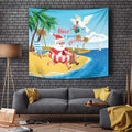 Australia Christmas In July Tapestry Happy Santa Claus With Aussie Animals