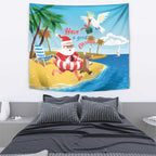 Australia Christmas In July Tapestry Happy Santa Claus With Aussie Animals