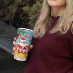 Australia Christmas In July Tumbler Cup Happy Santa Claus With Aussie Animals