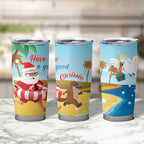 Australia Christmas In July Tumbler Cup Happy Santa Claus With Aussie Animals