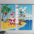Australia Christmas In July Window Curtain Happy Santa Claus With Aussie Animals