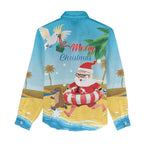 Australia Christmas In July Women Casual Shirt Happy Santa Claus With Aussie Animals