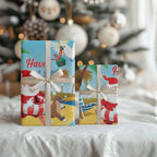 Australia Christmas In July Wrapping Paper Happy Santa Claus With Aussie Animals - Aussie Hoodie
