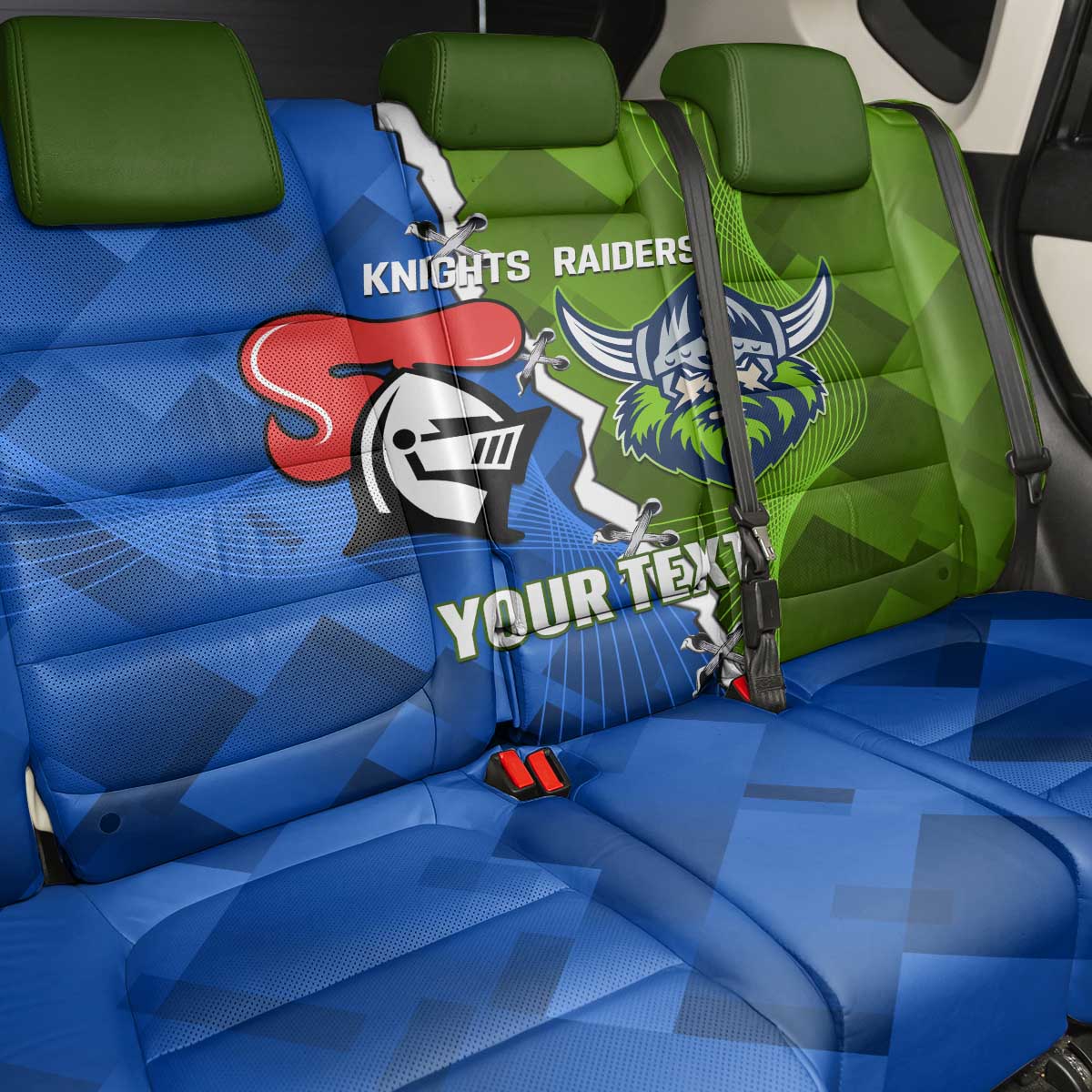 Custom Raiders And Knights Back Car Seat Cover Together Dynamic Style