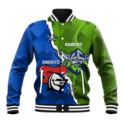 Custom Raiders And Knights Baseball Jacket Together Dynamic Style