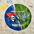 Custom Raiders And Knights Beach Blanket Together Dynamic Style