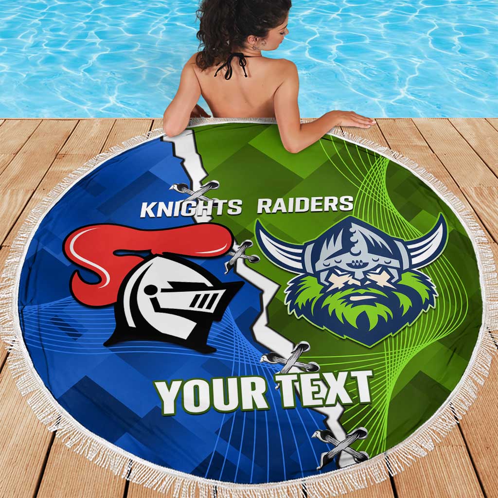 Custom Raiders And Knights Beach Blanket Together Dynamic Style